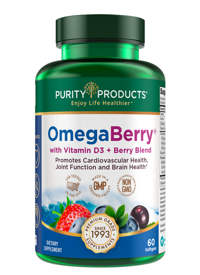 Purity Products OmegaBerry with Vitamin D + Berry Blend - 60 Softgels