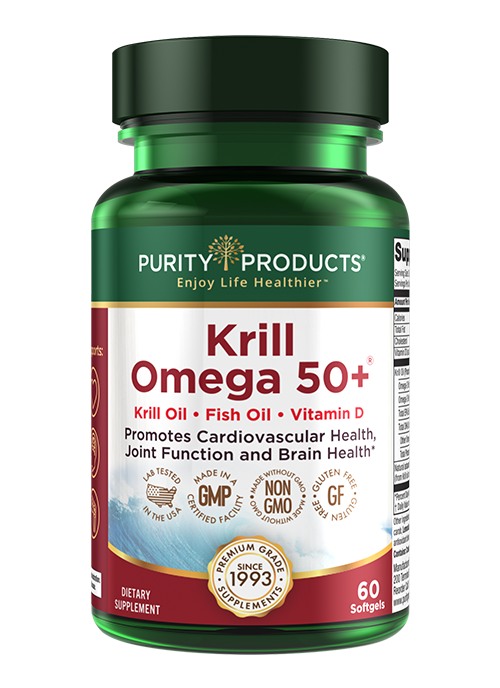 Krill Omega 50+® Krill Oil & Fish Oil Complex 1000mg (500mg Each) - Purity Products®